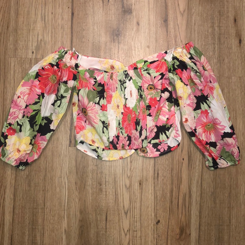 NEW!! HP 🥳🥳🥳Zara Floral Off the Shoulder Top - Picture 7 of 13